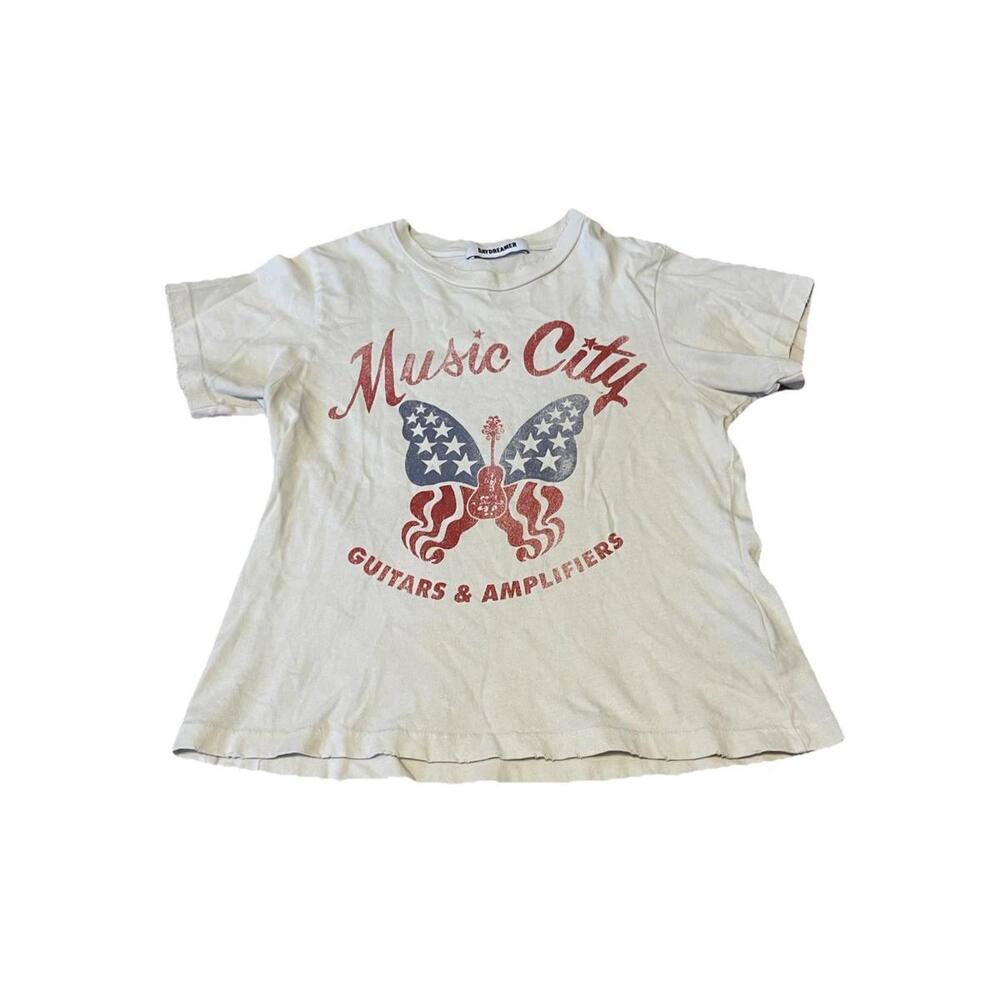 Free People Daydreamer Music City Butterfly‎ Vintage Tee Women’s Size S H91